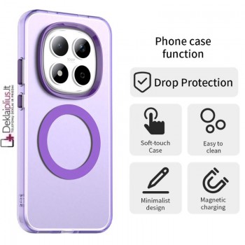 Smūgiams atsparus dėklas su magsafe - violetinis (Xiaomi Redmi Note 15 Pro Plus/Poco M8 Pro 5G)
